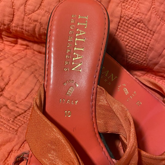 Italian shoemaker orange small heel - Picture 2 of 4